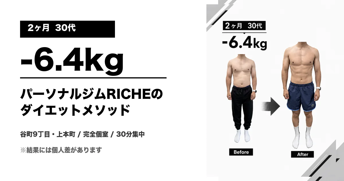 2ヶ月で-6.4kgを達成した理由｜パーソナルジムRICHEのダイエットメソッド